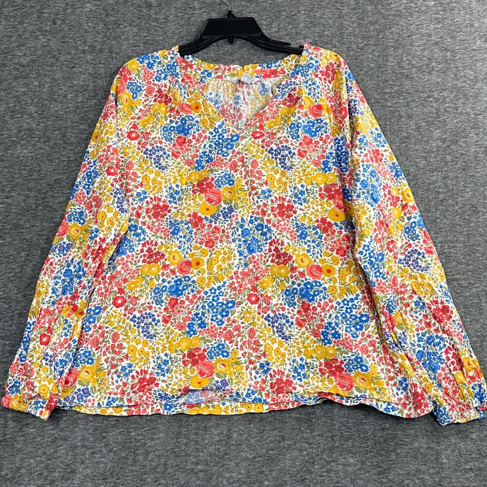 Croft & Barrow Blouse Women’s 2XL Floral Long Sleeve Cottage Core Spring Top